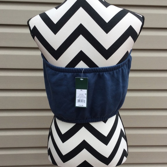 NWT Wild Fable Stripe Blue Cropped Tube Top - Picture 7 of 8